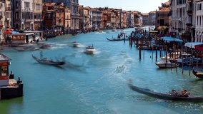 Grand canal in Venice, Italy time lapse video