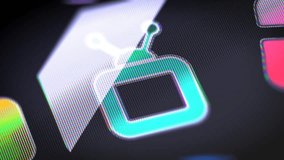 The tv icon on the Screen. 4K Resolution. Great Quality. Looping. - Powered by Shutterstock - Get 15% off with code: PIKWIZARD15