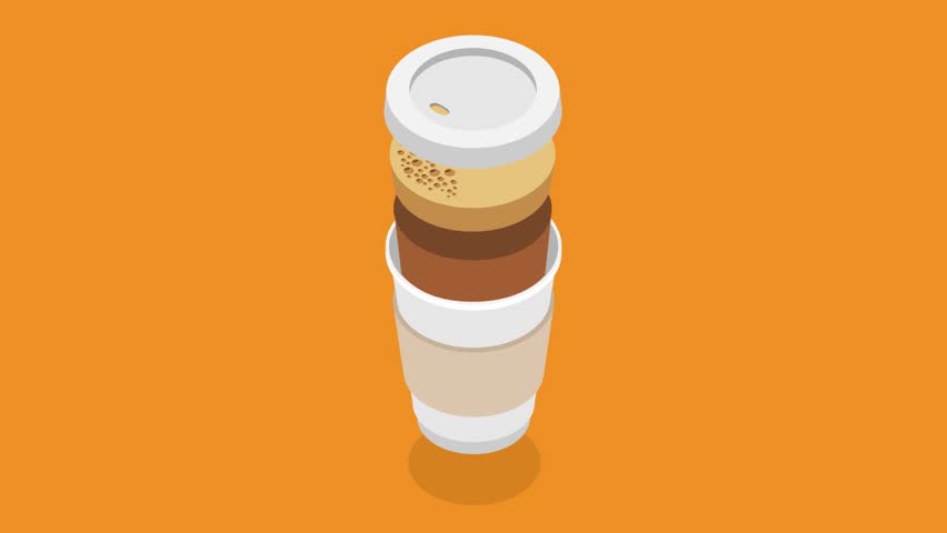cartoon coffee paper cup 2d animation Stock Footage Video (100% Royalty ...