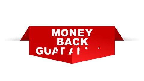 red banner animation money back guarantee