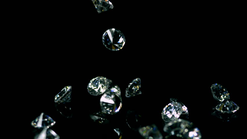 Diamonds Falling Slow Motion Stock Footage Video (100% Royalty-free ...