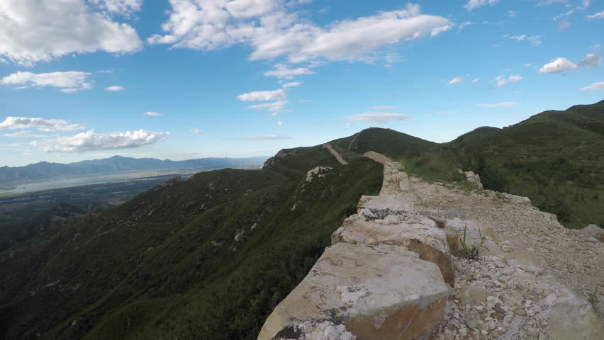 The Great Wall ruins deserted time-lapse video