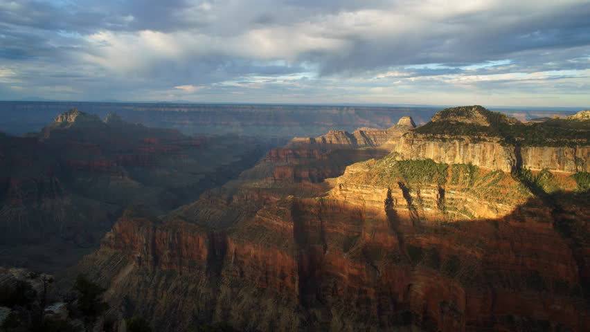 Grand Canyon North Rim View Cloudy Timelapse