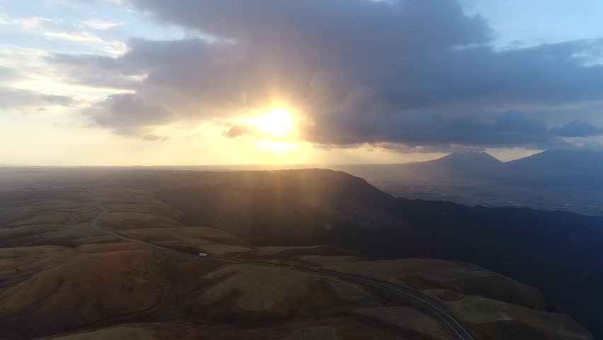 landscape of Aso area in Japan