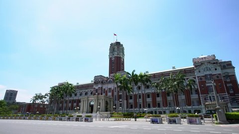 Taipei, Taiwan-06 September, 2017: 4K Taiwan President's Palace in the Daytime. The Presidential Office Building houses the President of the Republic of China, ROC. Japanese building.-Dan