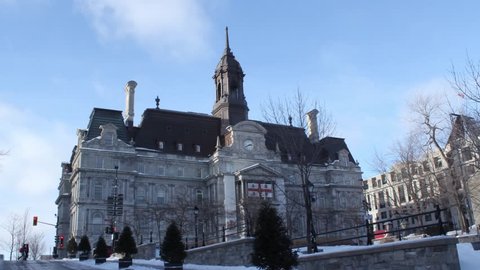 Montreal Hotel de Ville (City Hall) in Winter