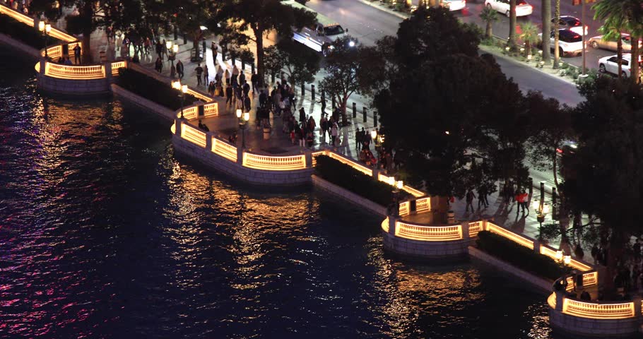 Las Vegas strip night close-up view from hotel