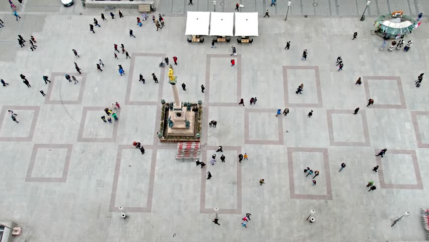 People walking on the Marienplatz in the city of Munich, Gemany- time lapse