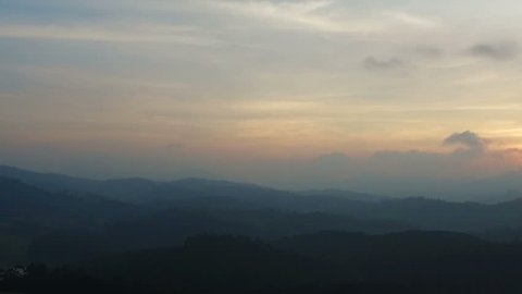 Sunset Over Mountain Panning Shot - 4K