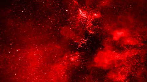 Red Fire Powder / glitter / dust / lava explosion / eruption in slow motion