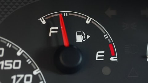 Fuel indicator of a car going down