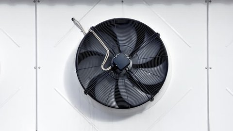 Ventilation fan. Fan of flow-exhaust ventilation system of the building. Source: Canon EOS, graded. Clip ID: ax1298c