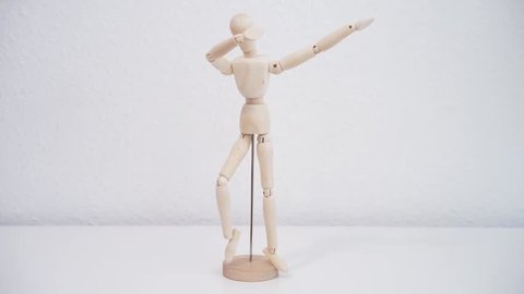 The Mannequin Dabbing. Popular dance move and the internet meme. Stop motion animation