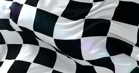 F1 race flag waving at wind, loop