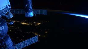 High Res 1080p of ISS International Space Station with Aurora Australis as the ISS flew past the Pacific Ocean. Created from Public Domain images, courtesy of NASA Johnson Space Center : http://eol.js