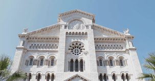 Monaco, Monaco Ville, 28 May 2017: Video of Saint Nikolay's cathedral in the old city of Monaco, Saint Nicholas