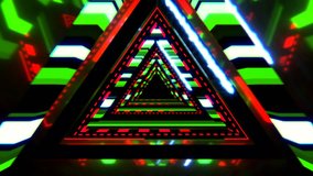 Triangular neon tunnel