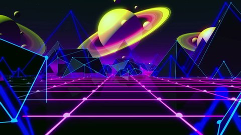 80s Retro Futurism Space Saturn Vol.2 (Loop)