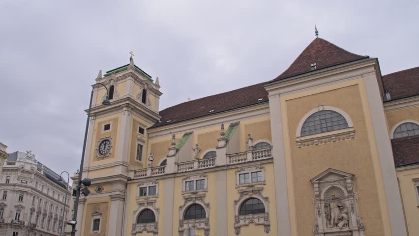 Old city of Vienna in winter. Ancient buildings