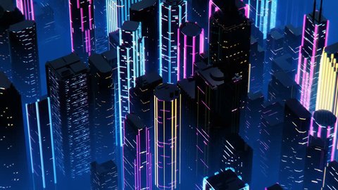 Đèn neon tòa nhà cao chọc trời đêm thành phố Synthwave sẽ làm cho bạn cảm thấy như mình đang sống trong một bộ phim khoa học viễn tưởng. Khung cảnh đẹp như tranh vẽ được tạo ra từ hàng loạt đèn neon lung linh ánh sáng trên tòa nhà cao để tạo ra không gian âm nhạc đường phố hoàn hảo. Hãy cùng thưởng thức những hình ảnh đẹp và hòa mình vào một không gian tràn đầy năng lượng.