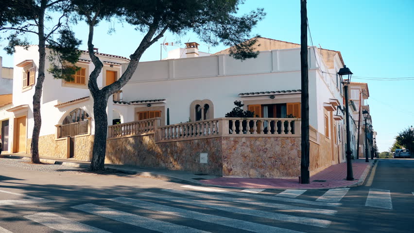 Typical old Spanish houses in a town.