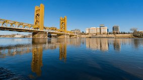 Afternoon timelapse of the famous tower bridge, Sacramento, California