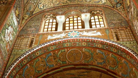 RAVENNA, ITALY - FEBRUARY 25, 2018: the American business magazine Forbes chose Ravenna and its mosaics as one of the 5 world destinations to visit in 2018