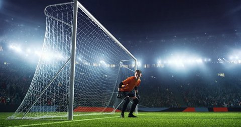 Soccer player fails to perform goal Stockvideó
