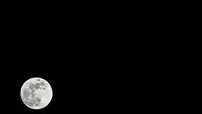 Timelapse of white, sharp full moon during the night