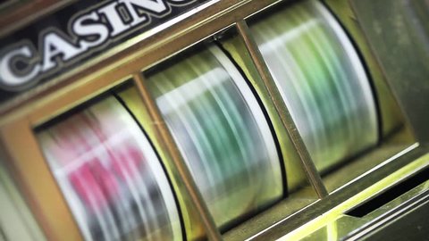 retro slot machine at an angel spinning to win seamless loop 