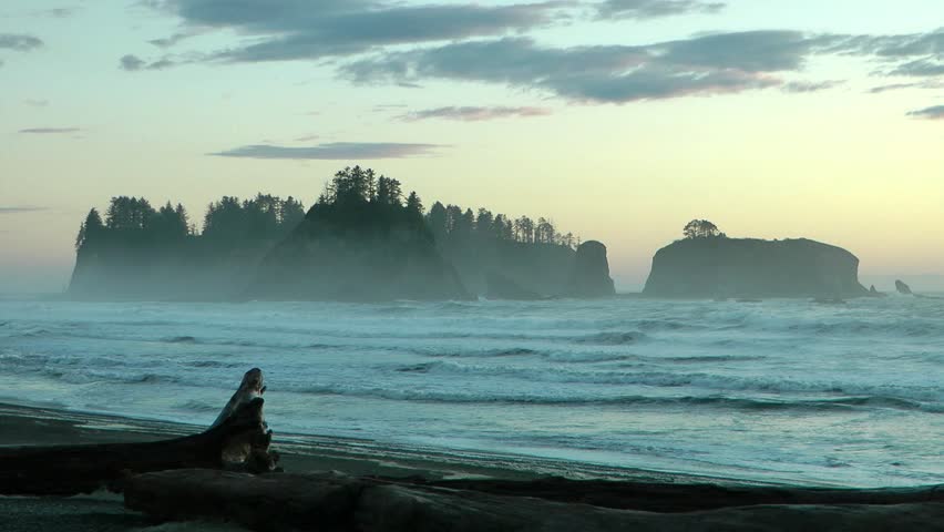 Rialto Beach After sunset. Olympic National Park. Washington, USA. 