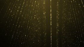 Gold  particles  glitter rain awards  abstract background loop wall