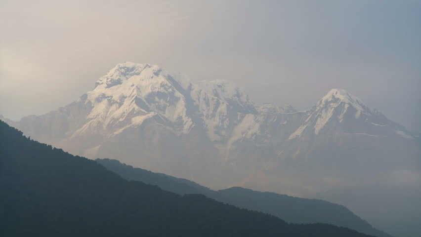 View on the Annapurna range from the village Dhampus, Annapurna base camp trek, Nepal, Asia.