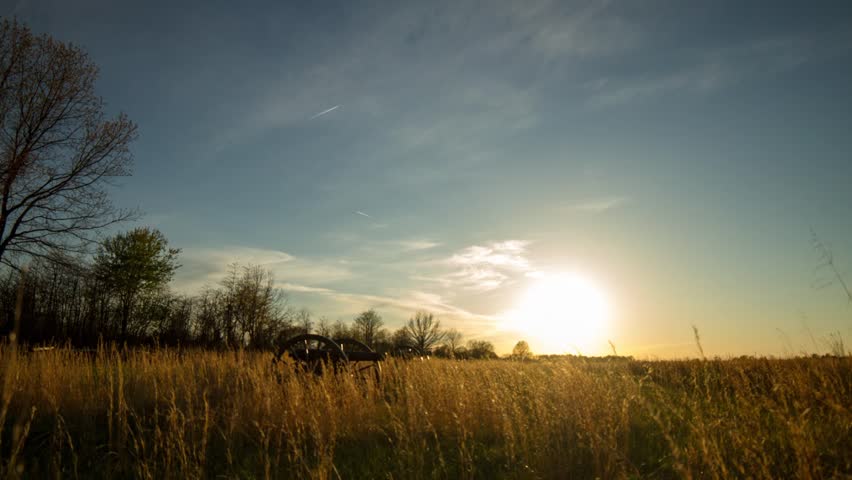 Sunset at Civil War Battlefield Time Lapse