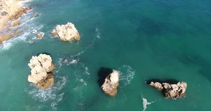 Aerial view - Drone footage 4K of S. Rafael Beach - Algarve - Portugal