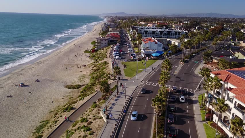 Carlsbad, CA - Beach and Downtown - Drone Video. Aerial Video of Carlsbad is a city near San Diego, in California. Also know as sister city of Karlovy-Vary in Czech Republic.