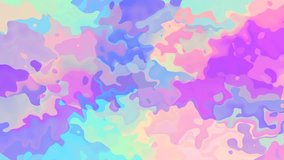 abstract animated stained background seamless loop video - watercolor effect - holographic pastel color