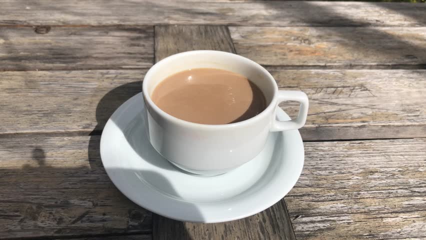Coffee on table.