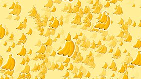 Simple yellow banana video background in vintage retro style. 4K UltraHD motion graphic animation.