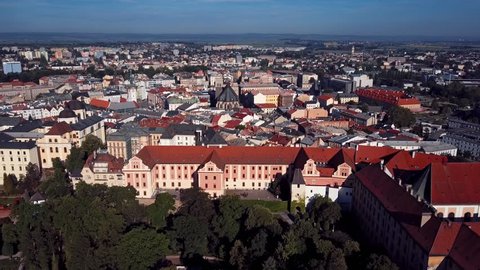 Aerial view of Olomouc old town, Moravia, Czech Republic.