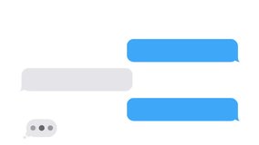 typing text message, sending messages using mobile chat, message bubble for custom text on white screen, 4K seamless loop animation - Powered by Shutterstock - Get 15% off with code: PIKWIZARD15