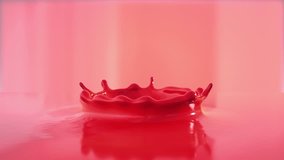 4k red paint drop falling in slow motion in red paint and making beautiful crown splash, side view (uhd 3840x2160, ultra high definition, 1920x1080, 1080p) - Powered by Shutterstock - Get 15% off with code: PIKWIZARD15