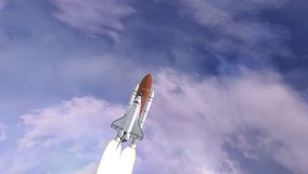 Realistic 3D Animation of Space Shuttle Launching over earths atmosphere. Elements of this video furnished by NASA.
