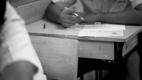 Black & white style footage number 7 : Background of The high school examination in Thailand, southeast Asia.