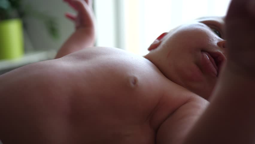 Hiccup little infant three weeks old baby boy | Shutterstock HD Video #1008257743