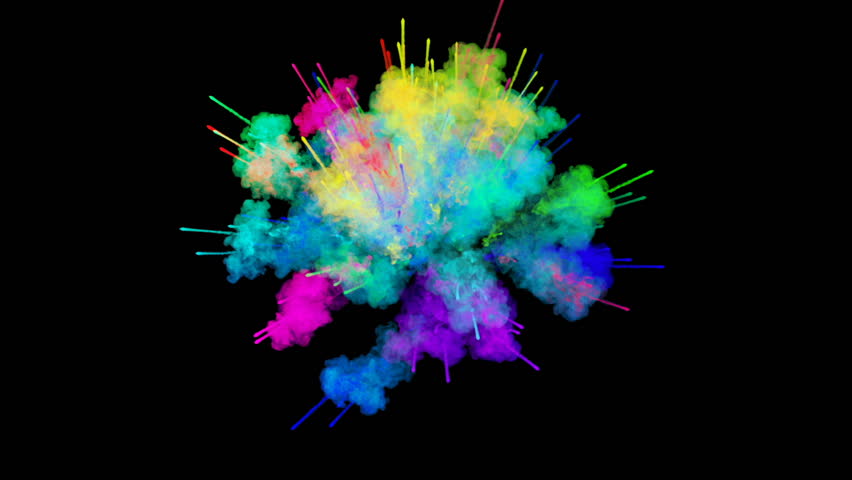 Explosion of Powder Isolated On Stock Footage Video (100% Royalty-free