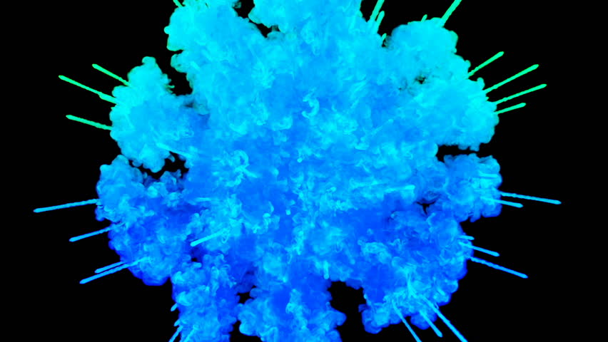 Explosion of Blue Powder On Stock Footage Video (100% Royalty-free