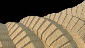snake worm spine like 3d wooden gears rotating mechanism seamless loop abstract animation background new quality colorful cool nice beautiful video footage