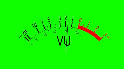 Volume unit (VU) meter or standard volume indicator (SVI) on green screen