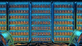 The program for processing Mining Cryptocurrency on a farm from PC video cards. Digital futuristic 3d style with binary code. Using software and hardware. Concept of a new global financial market - Powered by Shutterstock - Get 15% off with code: PIKWIZARD15